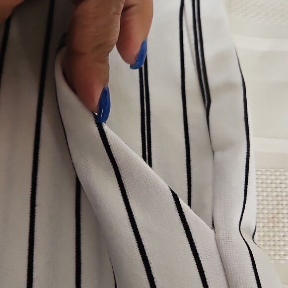 Striped Black and White Women's Shorts - Picture 7 of 16